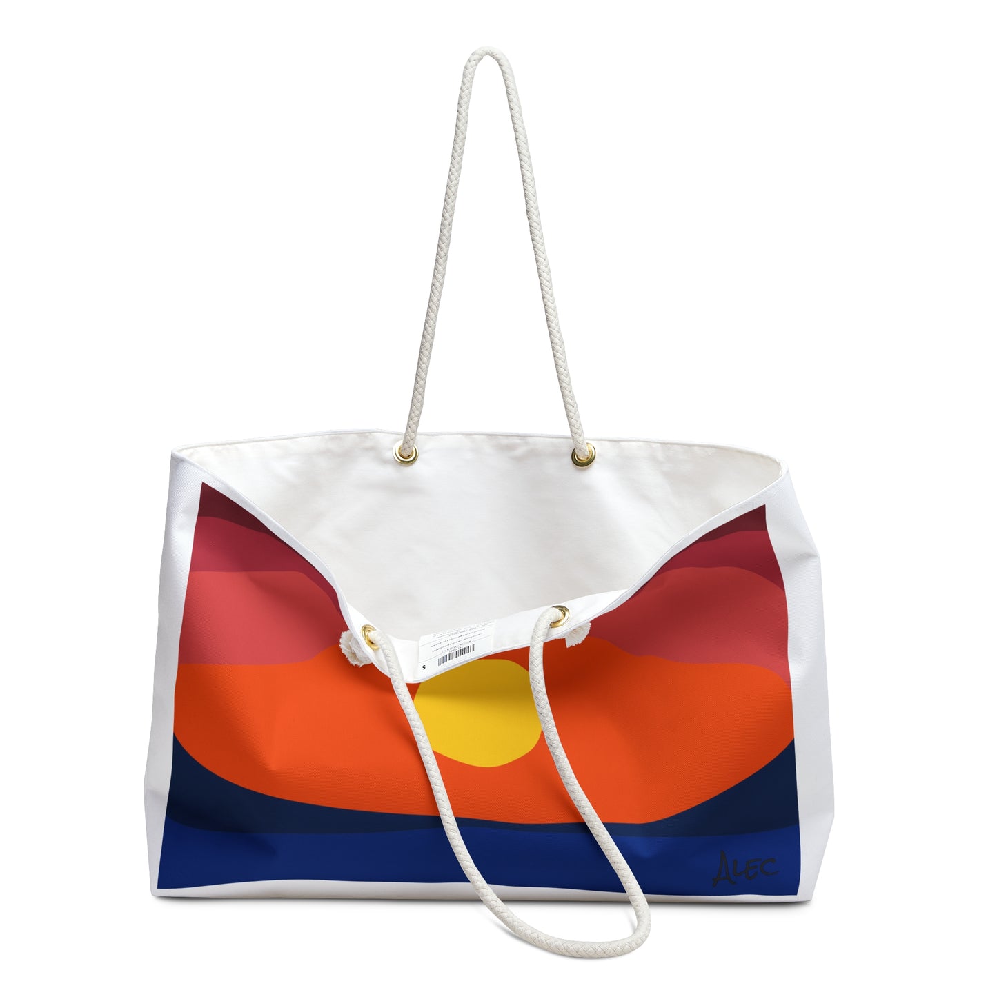 Woodneck Beach Sunset Rope Handle Bag